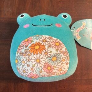 5” Squishmallows Robert the Frog Floral Belly Teal Plush Stuffed Animal NEW